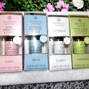 Chesapeake Bay Essential Oils for Diffuser (4) Purify-Relax-Clarity-Happiness